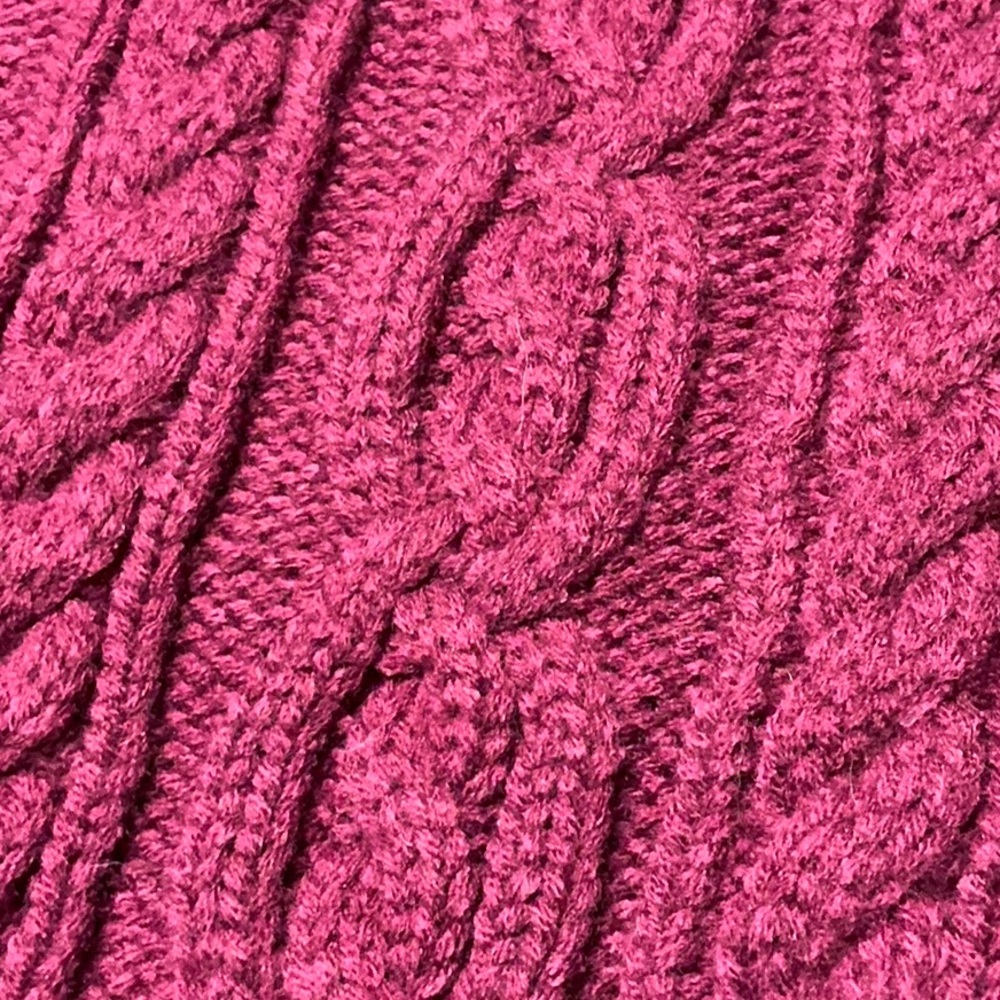 Cozy Cable Knit Dog Sweater in Plum - Picture 5 of 9